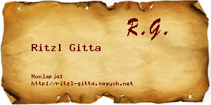 Ritzl Gitta névjegykártya
